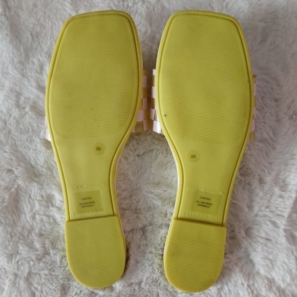 Gianna Bini Cobitwo Checkered Banded Square Toe Sandals Sz 8 - Picture 2 of 7